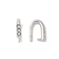 Нержавеющая Сталь Цвет 304 нержавеющей стали ледоруб прижимные поручительств, с кристально горный хрусталь, цвет нержавеющей стали, 7x1.5x2 мм, штифты : 0.8 мм