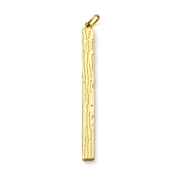 Настоящее золото 18K 304 подвески из нержавеющей стали, с целью перехода в кольце, прямоугольник амулеты, ионное покрытие (ip), реальный 18 k позолоченный, 33.5x2.5x1.5 мм, отверстие : 2.5 мм