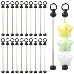 Черный 20шт. железные брелоки с бусинами для изготовления украшений и поделок своими руками, чёрные, 7.8 см