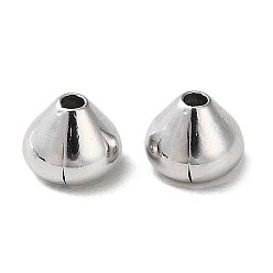 Платинированный Латунные бусины, без кадмия, без никеля и без свинца, конус, Реальная платина, 5x4 мм, отверстие : 1.2 мм