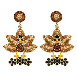 Верблюжий Серьги-подвески из сплава и стеклянного бисера., Турция, верблюжие, 61x23 мм