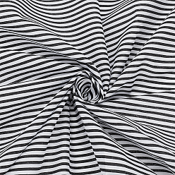Black 2M Polyester Stripe Fabric, for Garment Accessories, Black, 1500x0.1mm