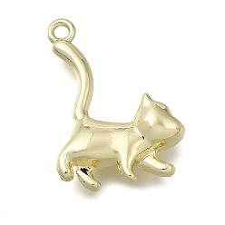 Golden Alloy 3D Pendants, Cat Shape Charms, Golden, 23x16x6mm, Hole: 1.6mm