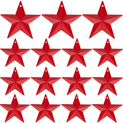 Красный Железные подвески, звезда очарование, красные, 45x47x3 мм, отверстие : 1 мм, 30 шт / коробка