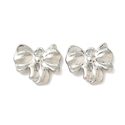 Платина Подвески из сплава , стойки покрытие, бантом, платина, 16x19x3 мм, отверстие : 1.8 мм
