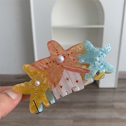 Коралловый Заколки для волос с когтями из ацетата целлюлозы (смола), морская звезда, аксессуары для волос для женщин и девочек, коралл, 108x50 мм