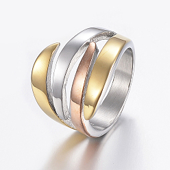 Gemischte Farbe 304 Edelstahl Fingerringe, Gemischte Farbe, Größe 8, 18 mm