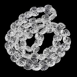 Clear Electroplate Baking Paint Transparent Glass Beads Strands, Crab, Clear, 13x16x8.5mm, Hole: 1.2mm, about 55pcs/strand, 24.41''(62cm)
