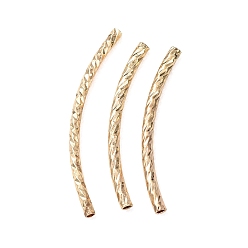 Золотой Бисера латунной трубки, изогнутые бусины фантазийной огранки, стойки покрытие, долговечный, золотые, 34x2 мм, отверстие : 1.2 мм