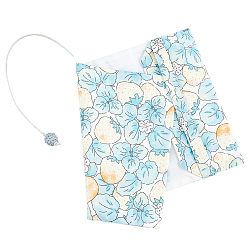 Light Sky Blue Cloth Book Cover, with Strawberry Pattern, Rectangle Book Wrap, Light Sky Blue, 214x165x5mm