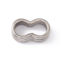 Stainless Steel Color Non-Tarnish 304 Stainless Steel Linking Rings, Infinity, Stainless Steel Color, 4.5x15x8.5mm, Inner Diameter: 12x5.5mm