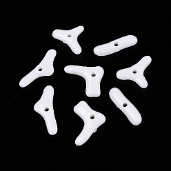 Белый Непрозрачные акриловые бусины, разнообразные, белые, 7~15.5x4.5~17.5x2~3 мм, отверстие : 1.5~1.6 мм, Около 3330 шт / 500 г