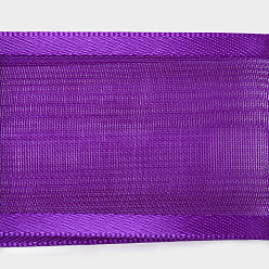 Dark Violet 100 Yards Polyester Organza Ribbon with Satin Edge, Dark Violet, 3/8 inch(9mm)
