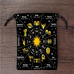 Constellation Бархатные набивные сумки для хранения, мешочек на шнурке для упаковки карт Таро, прямоугольные, созвездие, 18x13 см