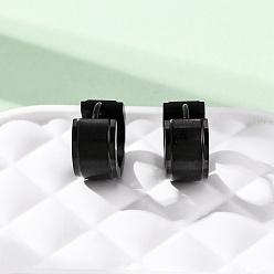Черный Серьги из 304 нержавеющей стали, с 316 нержавеющей стали, ионное покрытие (ip), чёрные, 13x7 мм