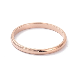 Розовое Золото 2 мм полированное кольцо на палец с простым куполом для девочек и женщин, ионное покрытие (ip) 304 кольца из нержавеющей стали, розовое золото , размер США 8 (18.1 мм)