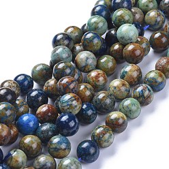 Хризоколла Природные хризоколлу бисер нитей, Rouond, круглые, 10 мм, отверстие : 1 мм, около 38 шт / нитка, 15.35 дюйм (39 см)