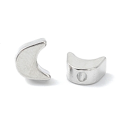Платина Латунные бусины, луна, платина, 7x5.5x3 мм, отверстие : 1 мм