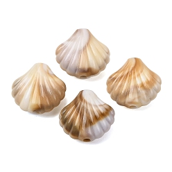 Navajo White Opaque Acrylic Imitation Gemstone Beads, Shell Shape, Navajo White, 17x18x8.5mm, Hole: 2.5mm, about 380pcs/500g