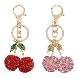 (52) Непрозрачная лаванда 2 шт. 2 цвета брелки из сплава, со стразами, вишня, золотой свет, разноцветные, 115 мм, 1 шт / цвет