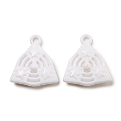 White Opaque Acrylic Pendants, White, 31x27.5x7mm, Hole: 3.5mm, about 252pcs/500g
