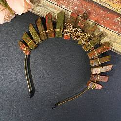 Унакит Резинки для волос из натурального аметиста, аксессуары для волос для женщин и девочек, 180x150x20 мм