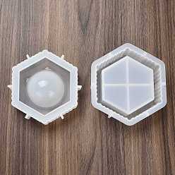 Hexagon DIY Incense Stove Storage Silicone Molds, Resin Casting Molds, for UV Resin, Epoxy Resin Craft Making, Hexagon, 10.7~12.1x10.4~10.8x3.6~4.15cm