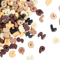 Letter 100 шт. Кабошоны из непрозрачной смолы, разноцветные, буквы, 11~13.5x 8~12x5.5 мм