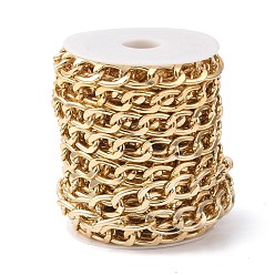Золотой Овальные бордюрные цепи из оксидированного алюминия, несварные, с катушкой, золотые, ссылка: 23x15x3.5 mm
