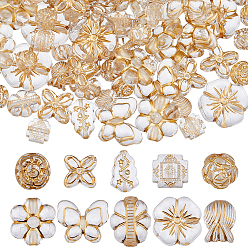 Прозрачный 100 шт. 10 стили металлические прозрачные акриловые бусины, с золотым покрытием, разнообразные, прозрачные, 10~20.5x9~21x4~10 мм, отверстие : 1~3 мм, 10 шт / стиль