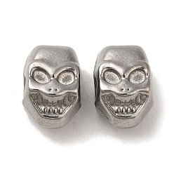 Stainless Steel Color Non-Tarnish 304 Stainless Steel Beads, Skull, Stainless Steel Color, 10x7x6.5mm, Hole: 2.3mm