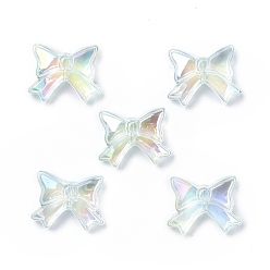 Pale Turquoise UV Plating Rainbow Iridescent Acrylic Beads, Bowknot, Pale Turquoise, 23x29.5x9mm, Hole: 1.8mm