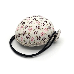 Floral White Flower Pattern Handmade Needle Pin Cushions, Pincushions for Needlework, Floral White, 60mm