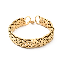 Золотой Вакуумное покрытие pvd 201 браслеты для часов из нержавеющей стали, с 304 застежкой из нержавеющей стали и соединительным кольцом, золотые, 8-3/4x5/8x1/4 дюйм (22.2x1.6x0.55 см)