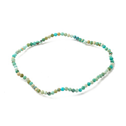 Синтетическая Бирюза Бирюзовый круглый эластичный браслет из бисера Хубэй, украшения из драгоценных камней для женщин, внутренний диаметр: 2-3/8 дюйм (6.1 см), бусины : 2 мм