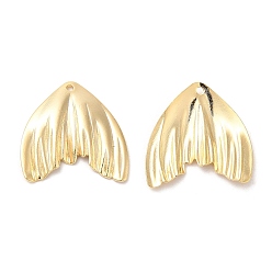 Настоящее золото 24K Стойки обшивки латунь филигранные подвески, без кадмия и без свинца, очарование рыбий хвост, реальный 24 k позолоченный, 15.5x15.5x1 мм, отверстие : 1 мм