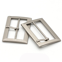 Платина Пряжки ремня из сплава, пряжки-регуляторы с тремя скользящими фиксаторами, прямоугольные, платина, 30x24 мм