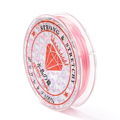 Pearl Pink Strong Stretchy Beading Elastic Thread, Flat Elastic Crystal String, Pearl Pink, 0.8mm, about 10.93 yards(10m)/roll