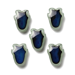 Темный Морско-зеленый Стеклянные бусины, чувствительные к температуре бусины, меняющие цвет, тюльпан, темно-зеленый, 15x11.5x5.5 мм, отверстие : 1.3 мм