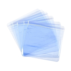 Васильковый ПВХ антиокислительные пакеты с застежкой-молнией, прозрачный чехол для хранения ювелирных изделий с защитой от потускнения, квадратный, васильковый, 12x12x0.03 см, односторонняя толщина: 4.9 мил(0.125мм)