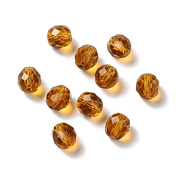 Шоколадный Стекло k9 стекло, имитация Австрийские кристаллические шарики, граненые, круглые, цвет шоколада, 8 мм, отверстие : 1.5 мм