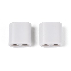 Гейнсборо Пластиковые бусины abs, квадратный, 2-луночное, подходит для 5~6мм шнура, светло-серые, 15x15x8.5 мм, отверстие : 4.8 мм