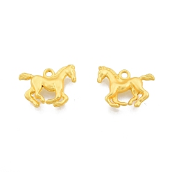 Матовый Золотой Цвет Подвески из сплава , лошади прелести, матовый золотой цвет, 14.5x18.5x3 мм, отверстие : 1.8 мм