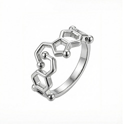 Hexágono 304 anillos de dedo del acero inoxidable, color acero inoxidable, hexágono, tamaño de EE. UU. 14 (23 mm)