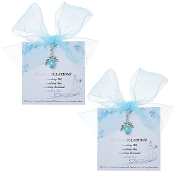 Platinum 2Pcs Angel Polyester & Plastic Alloy Brooch, Exquisite Kilt Pins, with Paper Card, Platinum, 100x105x4.5mm