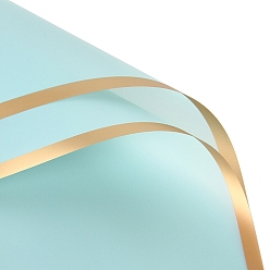 Темно-бирюзовый 20 листы с золотым краем водонепроницаемая пластиковая подарочная упаковочная бумага, квадратный, сложенный букет цветов украшение оберточной бумаги, темные бирюзовый, 580x580 мм