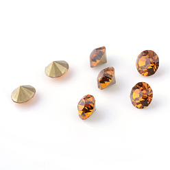 Топаз Конусные стеклянные стразы, с покрытием на задной стороне, алмаз, топаз, 8~8.3 мм , около 144 шт / брутто