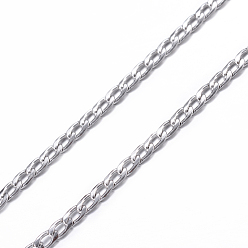Stainless Steel Color 304 Stainless Steel Curb Chain Necklaces, with Lobster Claw Clasps, Stainless Steel Color, 19.7 inch(50cm), 2mm