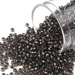 (750) Copper Lined Black Diamond Тохо 11/0 круглые бусины, японский бисер, (750) черный бриллиант, облицованный медью, 11/0, 2.2 мм, отверстие : 0.8 мм, Около 1110 шт / 10 г