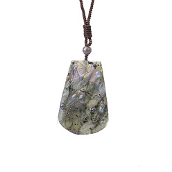 Trapezoid Кулоны из натурального лабрадорита, трапециевидные, 31.50 дюйм (80 см)